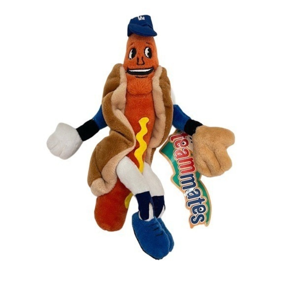 Fiesta MLB Los Angeles Dodgers Dodger Dog Plush Hot Dog Teammates 9 inch New